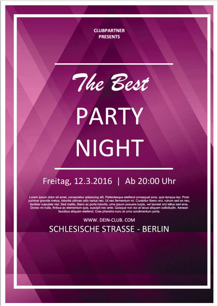 Party-Flyer mit Word